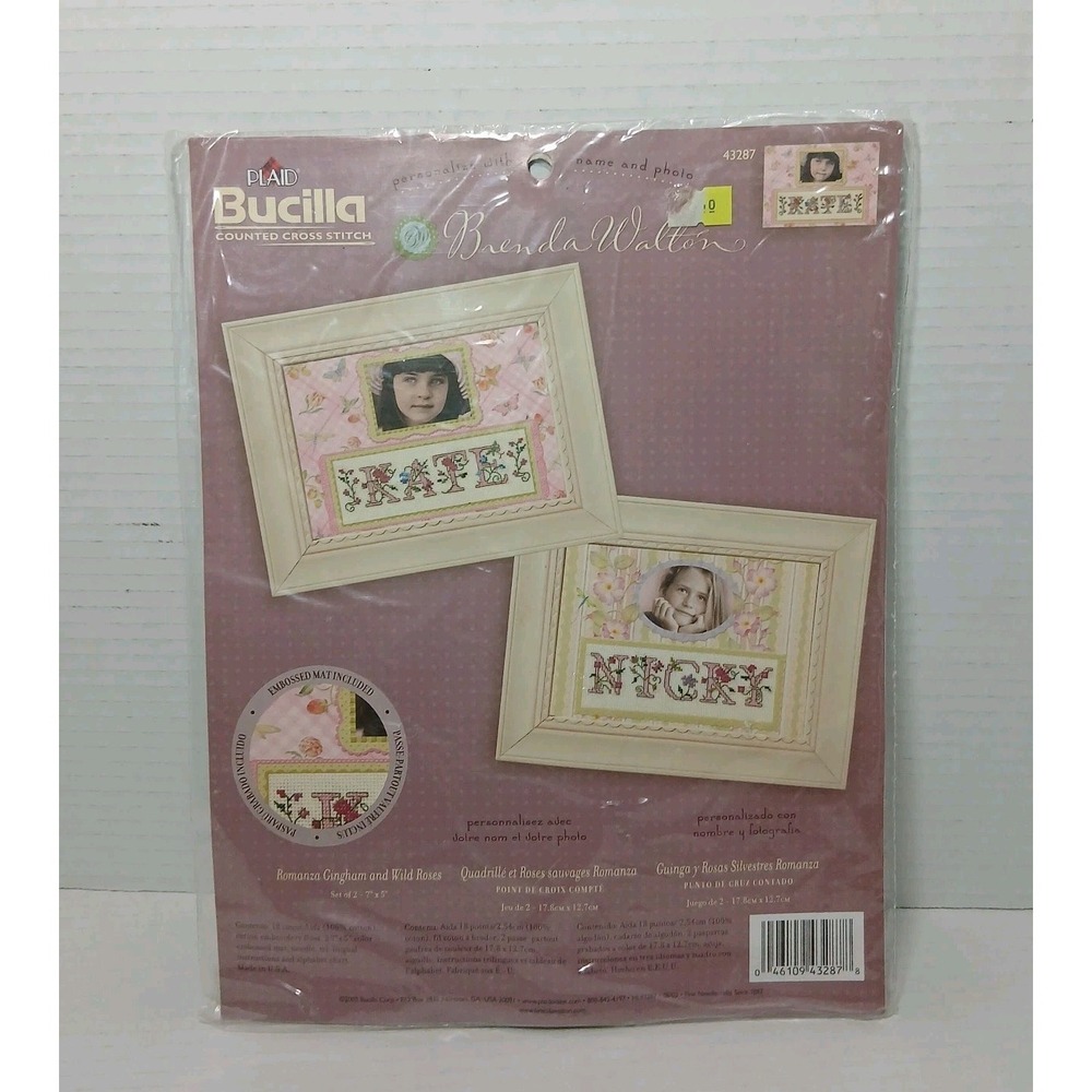 Bucilla Romanza Gingham & Wild Roses  Counted Cross Stitch Kit Brenda Walton NEW